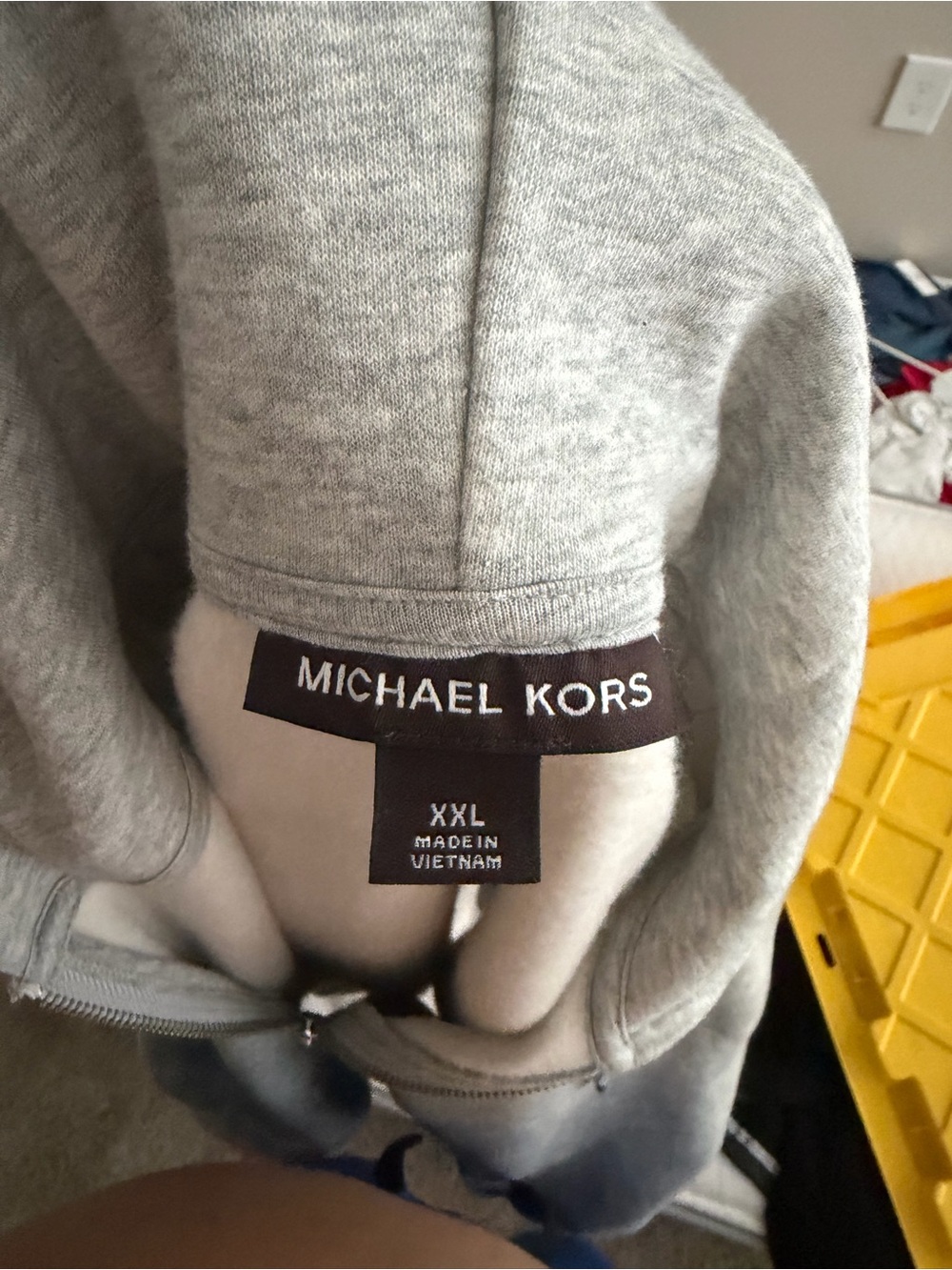 Michael Kors Light Gray Hoodie with MK Logo Patch